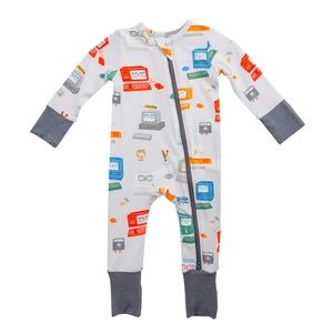 NWT Angel Dear - Computer Grey Bamboo Romper